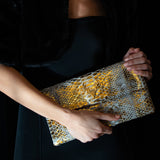 Natural Gold Python Foldover Clutch--Final Sale