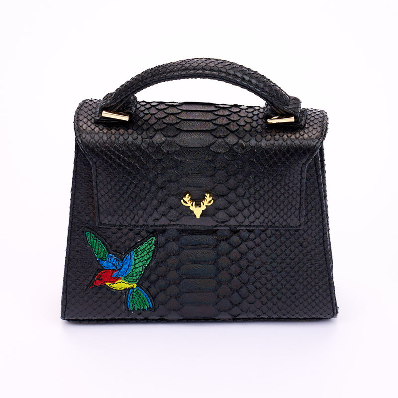 Jessica Mini Python Top Handle