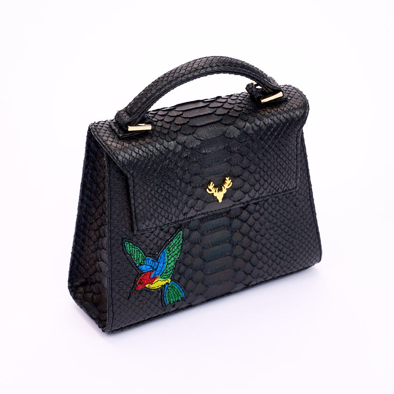 Jessica Mini Python Top Handle