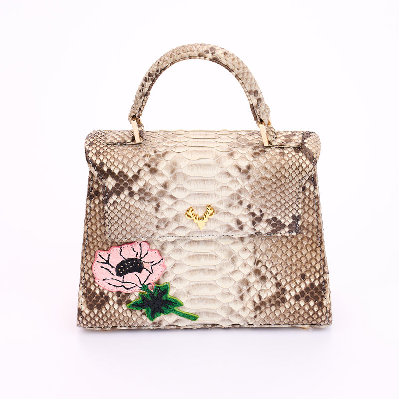 Jessica Mini Python Top Handle