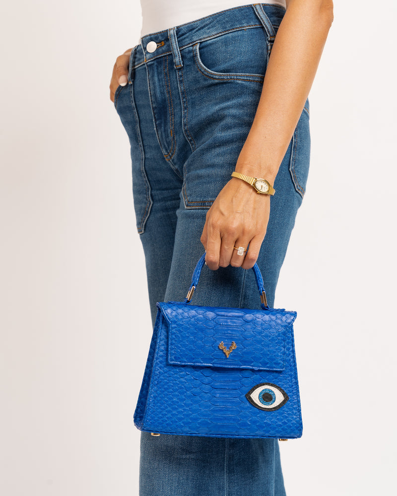 Jessica Mini Python Top Handle