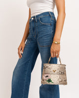 Jessica Mini Python Top Handle