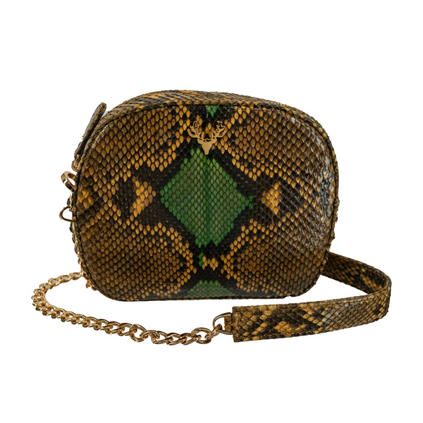 Brown/Green Hand Painted Python Somerset Minibag--Amy's Picks