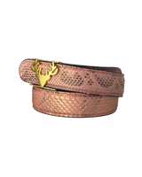 Rose Gold Python Logo Belt Size Small **
