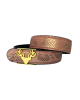 Rose Gold Python Logo Belt Size Small **