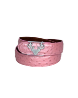 Light Pink Ostrich Logo Belt Size XS **
