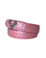 Light Pink Ostrich Logo Belt Size XS **