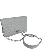 Cloud Grey Ash Minibag Ostrich--Final Sale