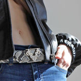 Natural Python Logo Belt Size Small **