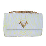 White with Neon Yellow Hand Painted Python JW--Final Sale