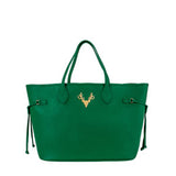 Kelly Green Leather Liz Tote--Preorder Delivery 4/30