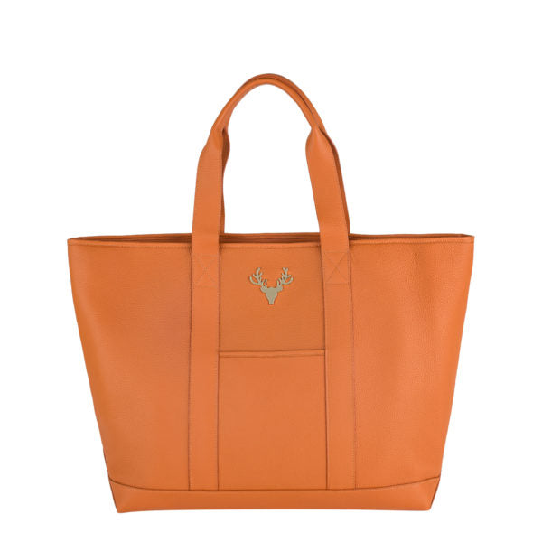 Orange Leather Large Riomar Tote--Black Friday Sale