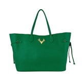 Kelly Green Leather Liz Tote--Preorder Delivery 4/30