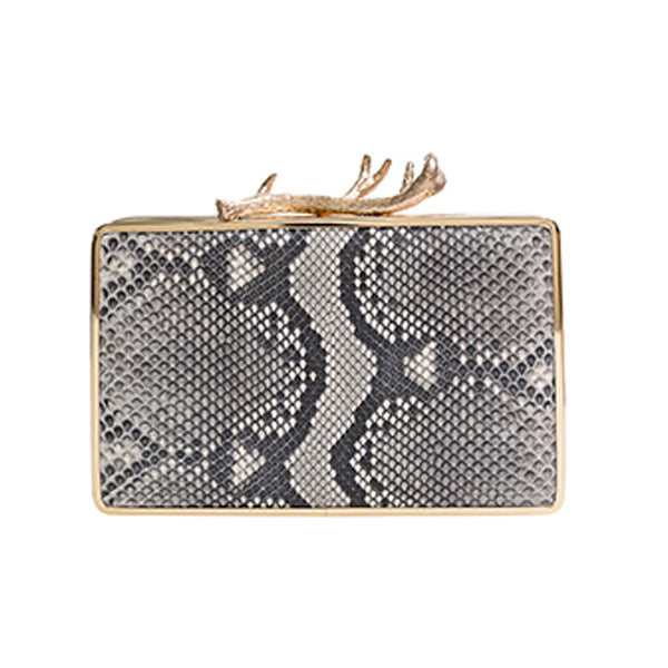 Python Antler Box Clutch--In Stock Colors